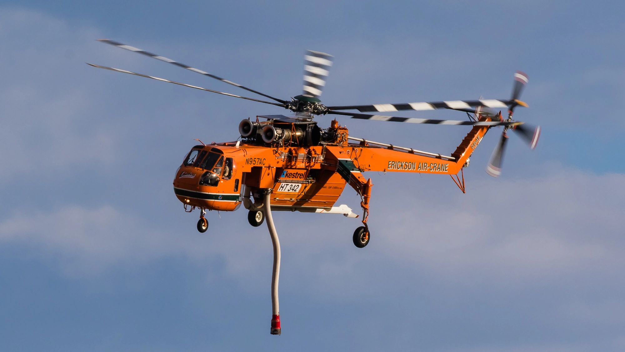 Erickson S64F Air Crane® helicopter returning to Australia